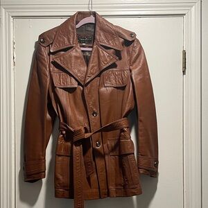 Maquette Vintage Finest Leather Slit Back Belted Jacket from Israel